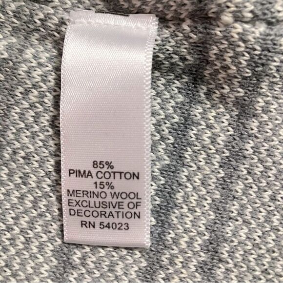 Banana Republic Cardigan Sweater Size Small Petite Grey Striped - Picture 5 of 8